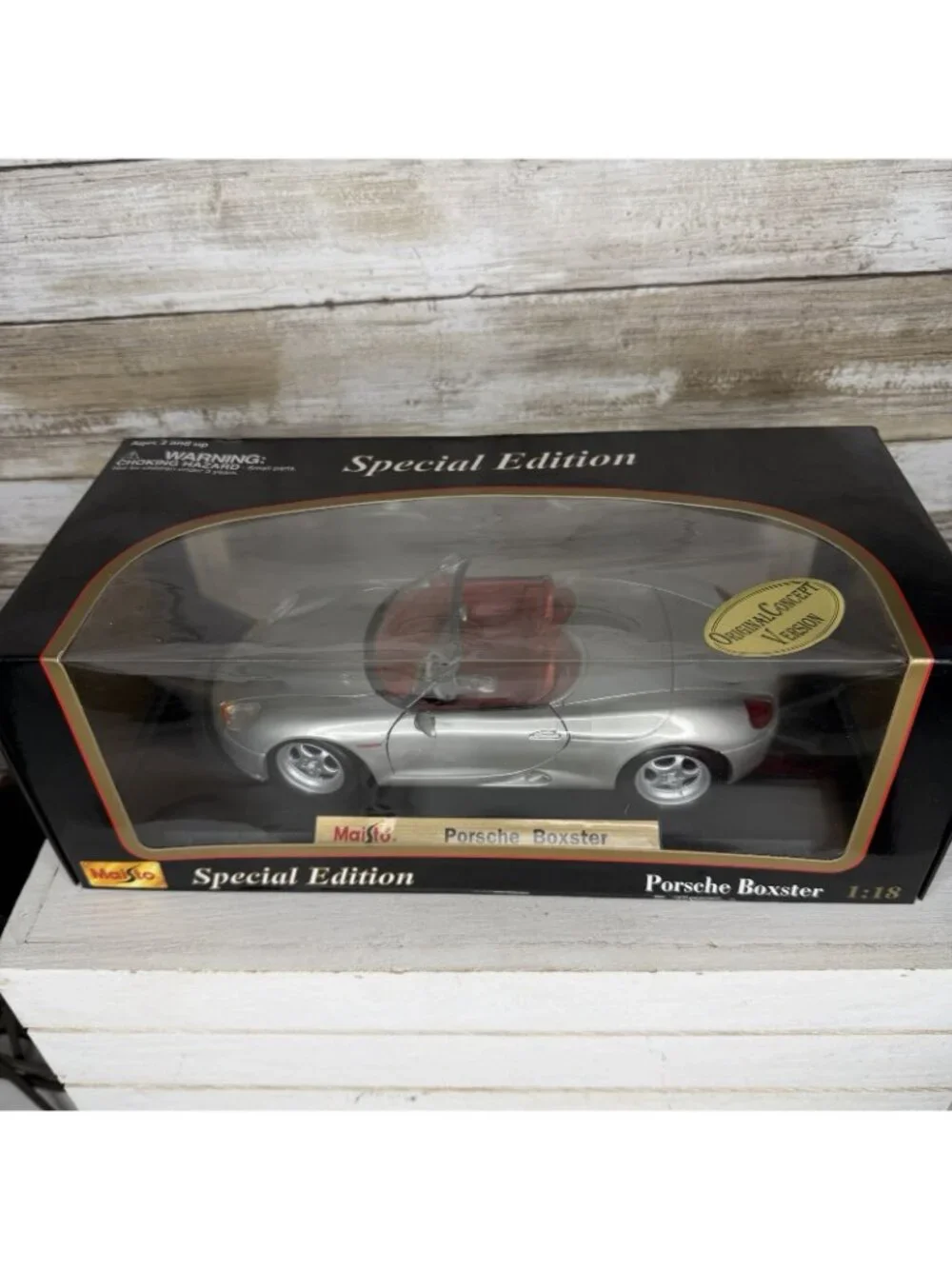 Maisto Silver Porsche Boxer 1:18 Original Concept Version New In Original Box